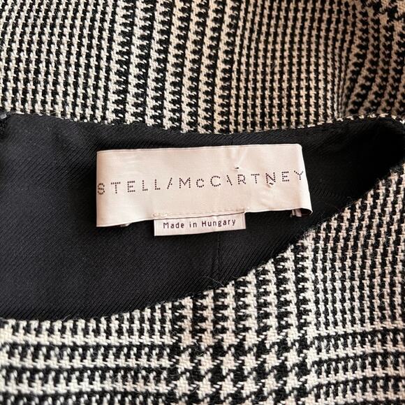 STELLA MCCARTNEY Black & White Houndstooth Sheath Dress 3/4 Sleeve Size 36 XS - Picture 5 of 7